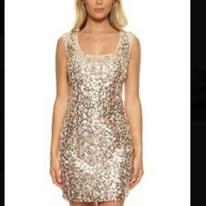 GUESS champagne colored sequin dress. 40 OBO